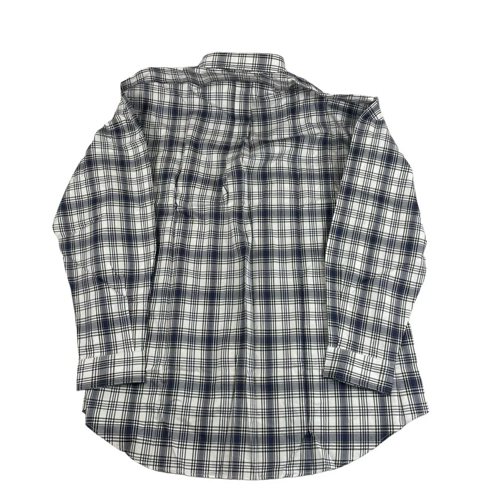 Polo Ralph Lauren Benford Shirt Mens XL White Blue Plaid Cotton Button Front NWT